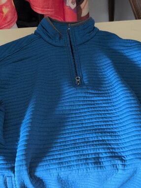 Men's Ribbed Half-Zip Pullover Sweater - Blue